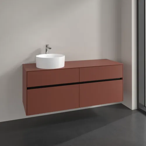 VILLEROY BOCH Toaletní skříňka Collaro, 4 výsuvy, 1400 x 548 x 500 mm, Vínově červená / Vínově červená #C04600AH, obrázek 2