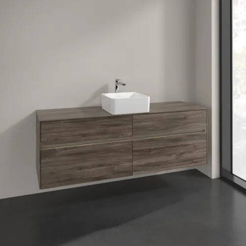 VILLEROY BOCH Umyvadlová skříňka Collaro, s osvětlením, 4 výsuvy, 1600 x 548 x 500 mm, dub kamenný #C049B0RK, obrázek 2