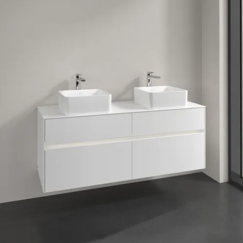 VILLEROY BOCH Toaletní skříňka Collaro, s osvětlením, 4 výsuvy, 1400 x 548 x 500 mm, bílá matná / bílá matná #C048B0MS, obrázek 2