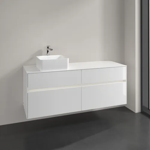 VILLEROY BOCH Toaletní skříňka Collaro, s osvětlením, 4 výsuvy, 1400 x 548 x 500 mm, lesklá bílá / lesklá bílá #C046B0DH, obrázek 2