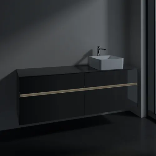 VILLEROY BOCH Toaletní skříňka Collaro, s osvětlením, 4 výsuvy, 1600 x 548 x 500 mm, lesklá šedá / lesklá šedá #C051B0FP, obrázek 5