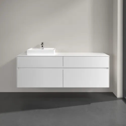 VILLEROY BOCH Toaletní skříňka Collaro, 4 výsuvy, 1600 x 548 x 500 mm, bílá matná / bílá matná #C07800MS, obrázek 3