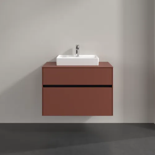 VILLEROY BOCH Toaletní skříňka Collaro, 2 výsuvy, 800 x 548 x 500 mm, vínově červená / vínově červená #C06900AH, obrázek 3