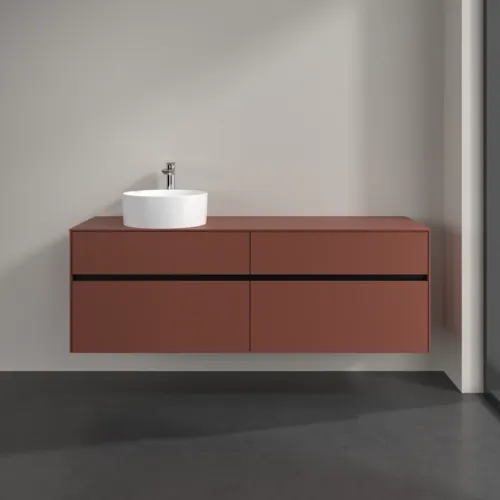 VILLEROY BOCH Toaletní skříňka Collaro, s osvětlením, 4 výsuvy, 1600 x 548 x 500 mm, Vínově červená / Vínově červená #C050B0AH, obrázek 3