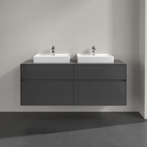 VILLEROY BOCH Toaletní skříňka Collaro, 4 výsuvy, 1400 x 548 x 500 mm, lesklá šedá / lesklá šedá #C07600FP, obrázek 3