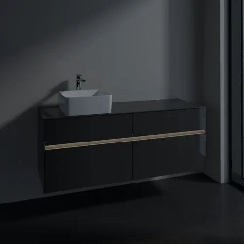 VILLEROY BOCH Toaletní skříňka Collaro, s osvětlením, 4 výsuvy, 1400 x 548 x 500 mm, lesklá šedá / lesklá šedá #C046B0FP, obrázek 5