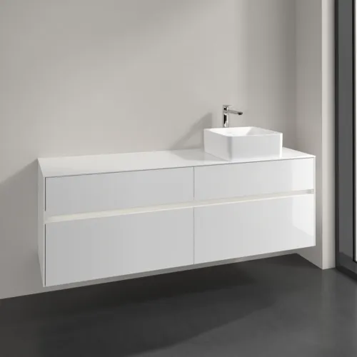 VILLEROY BOCH Toaletní skříňka Collaro, s osvětlením, 4 výsuvy, 1600 x 548 x 500 mm, lesklá bílá / lesklá bílá #C051B0DH, obrázek 2