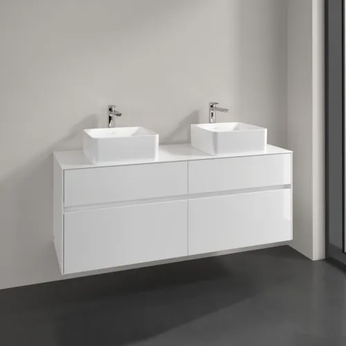 VILLEROY BOCH Toaletní skříňka Collaro, 4 výsuvy, 1400 x 548 x 500 mm, lesklá bílá / lesklá bílá #C04800DH, obrázek 2