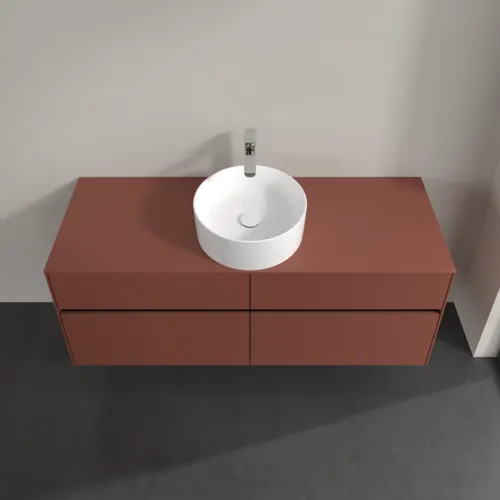 VILLEROY BOCH Toaletní skříňka Collaro, 4 výsuvy, 1400 x 548 x 500 mm, Vínově červená / Vínově červená #C04500AH, obrázek 4