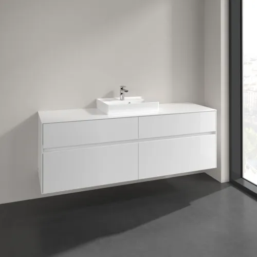 VILLEROY BOCH Toaletní skříňka Collaro, 4 výsuvy, 1600 x 548 x 500 mm, lesklá bílá / lesklá bílá #C07700DH, obrázek 2