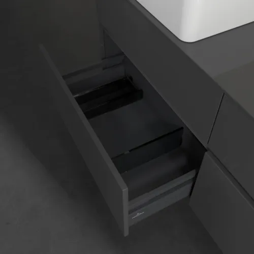 VILLEROY BOCH Toaletní skříňka Collaro, 4 výsuvy, 1400 x 548 x 500 mm, lesklá šedá / lesklá šedá #C04600FP, obrázek 6
