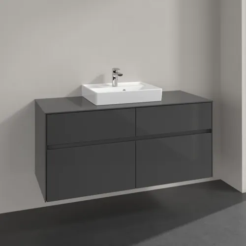 VILLEROY BOCH Collaro toaletní skříňka, 4 výsuvy, 1200 x 548 x 500 mm, lesklá šedá / lesklá šedá #C07000FP, obrázek 2