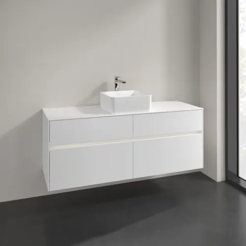 VILLEROY BOCH Toaletní skříňka Collaro, s osvětlením, 4 výsuvy, 1400 x 548 x 500 mm, bílá matná / bílá matná #C045B0MS, obrázek 2