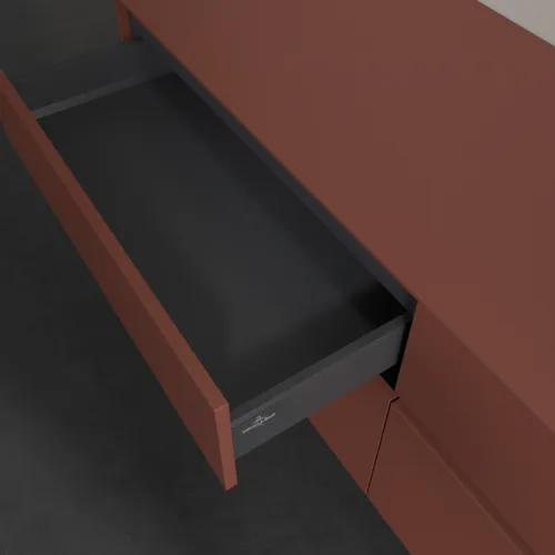 VILLEROY BOCH Toaletní skříňka Collaro, s osvětlením, 4 výsuvy, 1600 x 548 x 500 mm, Vínově červená / Vínově červená #C051B0AH, obrázek 8