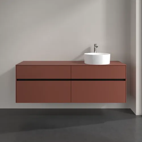 VILLEROY BOCH Toaletní skříňka Collaro, s osvětlením, 4 výsuvy, 1600 x 548 x 500 mm, Vínově červená / Vínově červená #C051B0AH, obrázek 3