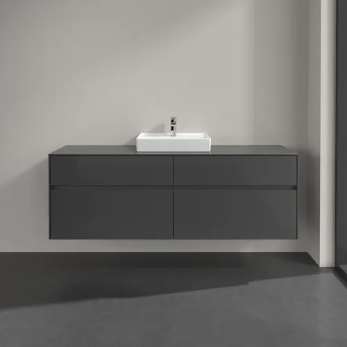 VILLEROY BOCH Toaletní skříňka Collaro, 4 výsuvy, 1600 x 548 x 500 mm, lesklá šedá / lesklá šedá #C07700FP, obrázek 3