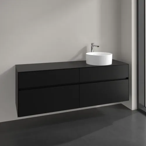 VILLEROY BOCH Toaletní skříňka Collaro, 4 výsuvy, 1600 x 548 x 500 mm, Volcano Black / Volcano Black #C05100VL, obrázek 2