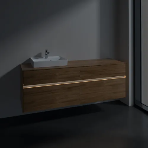 VILLEROY BOCH Toaletní skříňka Collaro, s osvětlením, 4 výsuvy, 1600 x 548 x 500 mm, dub Kansas #C078B0RH, obrázek 5