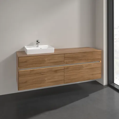 VILLEROY BOCH Toaletní skříňka Collaro, s osvětlením, 4 výsuvy, 1600 x 548 x 500 mm, dub Kansas #C078B0RH, obrázek 2