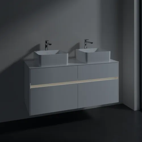 VILLEROY BOCH Collaro toaletní skříňka, s osvětlením, 4 výsuvy, 1200 x 548 x 500 mm, lesklá bílá / lesklá bílá #C044B0DH, obrázek 5