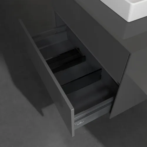 VILLEROY BOCH Toaletní skříňka Collaro, 2 výsuvy, 800 x 548 x 500 mm, lesklá šedá / lesklá šedá #C06900FP, obrázek 6