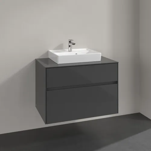 VILLEROY BOCH Toaletní skříňka Collaro, 2 výsuvy, 800 x 548 x 500 mm, lesklá šedá / lesklá šedá #C06900FP, obrázek 2