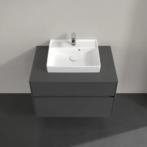 VILLEROY BOCH Toaletní skříňka Collaro, 2 výsuvy, 800 x 548 x 500 mm, lesklá šedá / lesklá šedá #C06900FP, obrázek 4