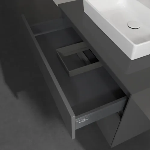 VILLEROY BOCH Toaletní skříňka Collaro, 2 výsuvy, 800 x 548 x 500 mm, lesklá šedá / lesklá šedá #C06900FP, obrázek 7