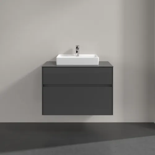 VILLEROY BOCH Toaletní skříňka Collaro, 2 výsuvy, 800 x 548 x 500 mm, lesklá šedá / lesklá šedá #C06900FP, obrázek 3