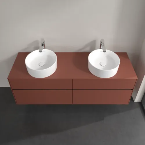VILLEROY BOCH Toaletní skříňka Collaro, 4 výsuvy, 1600 x 548 x 500 mm, Vínově červená / Vínově červená #C05200AH, obrázek 4
