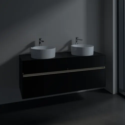 VILLEROY BOCH Toaletní skříňka Collaro, s osvětlením, 4 výsuvy, 1400 x 548 x 500 mm, Volcano Black / Volcano Black #C048B0VL, obrázek 5