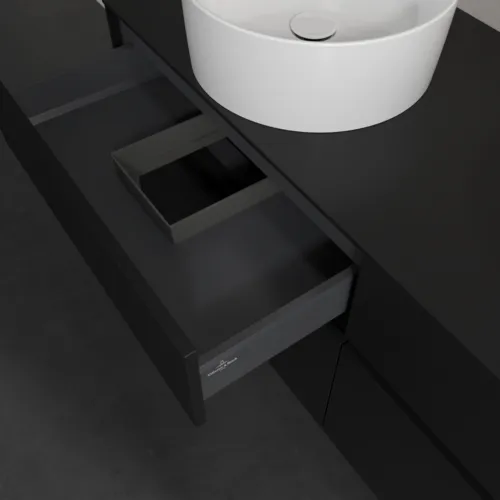 VILLEROY BOCH Toaletní skříňka Collaro, s osvětlením, 4 výsuvy, 1400 x 548 x 500 mm, Volcano Black / Volcano Black #C048B0VL, obrázek 8