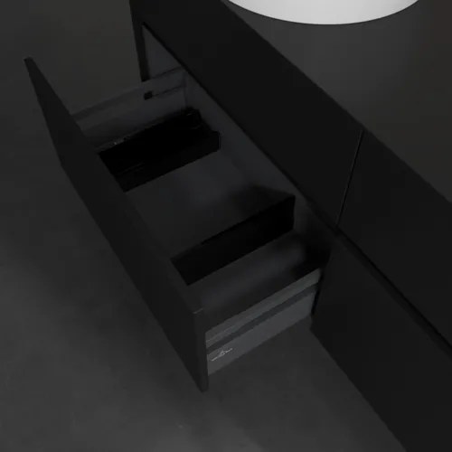 VILLEROY BOCH Toaletní skříňka Collaro, s osvětlením, 4 výsuvy, 1400 x 548 x 500 mm, Volcano Black / Volcano Black #C048B0VL, obrázek 7
