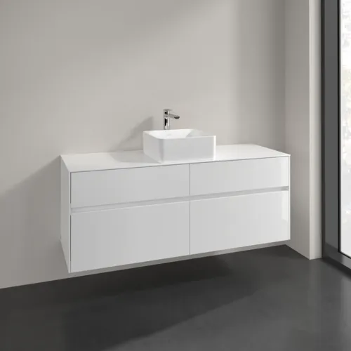 VILLEROY BOCH Toaletní skříňka Collaro, 4 výsuvy, 1400 x 548 x 500 mm, lesklá bílá / lesklá bílá #C04500DH, obrázek 2