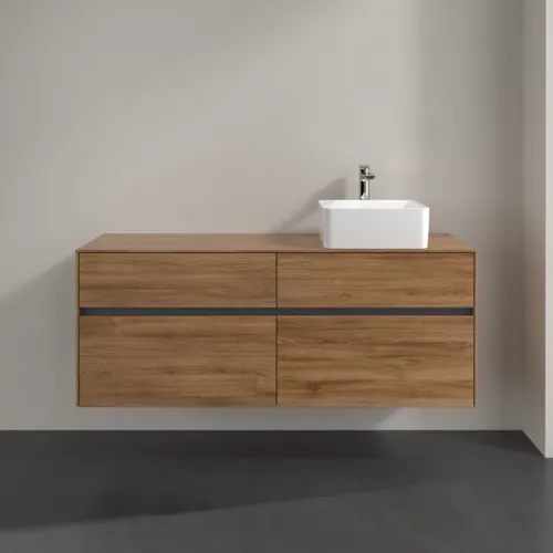 VILLEROY BOCH Toaletní skříňka Collaro, s osvětlením, 4 výsuvy, 1400 x 548 x 500 mm, dub Kansas #C047B0RH, obrázek 3