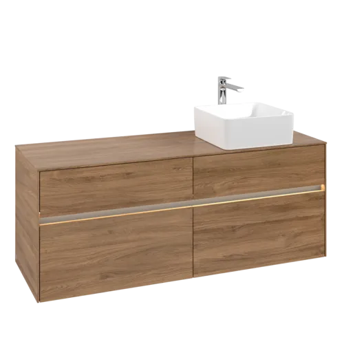 VILLEROY BOCH Toaletní skříňka Collaro, s osvětlením, 4 výsuvy, 1400 x 548 x 500 mm, dub Kansas #C047B0RH
