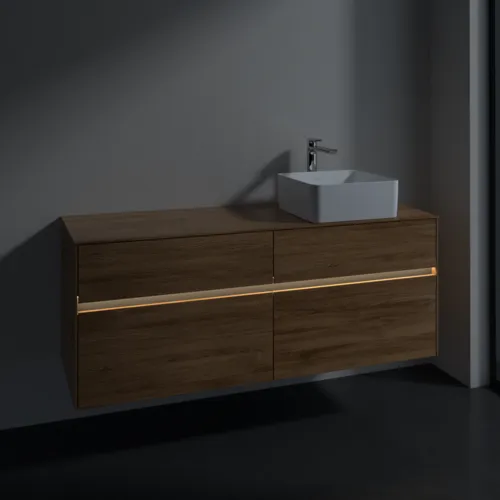 VILLEROY BOCH Toaletní skříňka Collaro, s osvětlením, 4 výsuvy, 1400 x 548 x 500 mm, dub Kansas #C047B0RH, obrázek 5