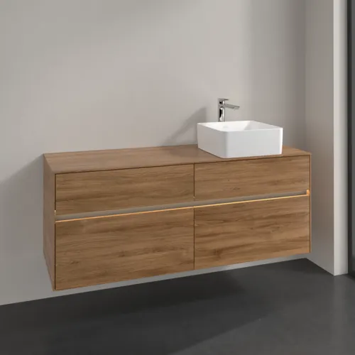 VILLEROY BOCH Toaletní skříňka Collaro, s osvětlením, 4 výsuvy, 1400 x 548 x 500 mm, dub Kansas #C047B0RH, obrázek 2