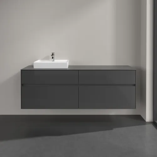 VILLEROY BOCH Toaletní skříňka Collaro, 4 výsuvy, 1600 x 548 x 500 mm, lesklá šedá / lesklá šedá #C07800FP, obrázek 3