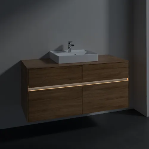 VILLEROY BOCH Umyvadlová skříňka Collaro, s osvětlením, 4 výsuvy, 1200 x 548 x 500 mm, dub Kansas #C070B0RH, obrázek 5