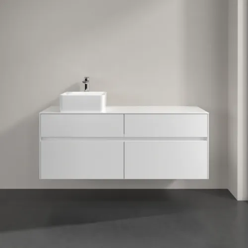 VILLEROY BOCH Toaletní skříňka Collaro, 4 výsuvy, 1400 x 548 x 500 mm, lesklá bílá / lesklá bílá #C04600DH, obrázek 3