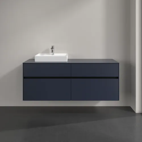 VILLEROY BOCH Toaletní skříňka Collaro, 4 zásuvky, 1400 x 548 x 500 mm, Marine Blue / Marine Blue #C07400VQ, obrázek 3