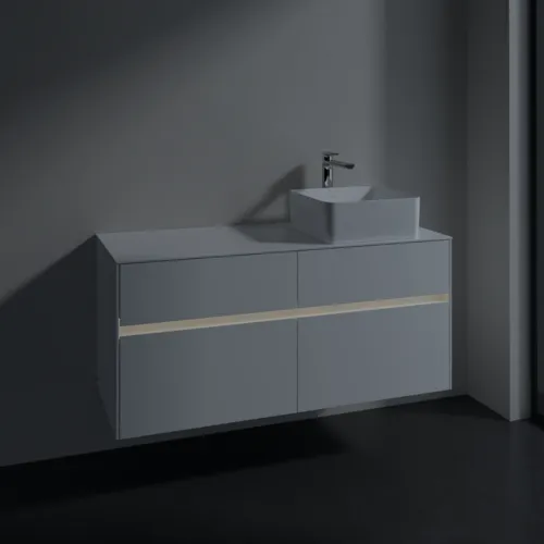 VILLEROY BOCH Collaro toaletní skříňka, s osvětlením, 4 výsuvy, 1200 x 548 x 500 mm, lesklá bílá / lesklá bílá #C043B0DH, obrázek 5