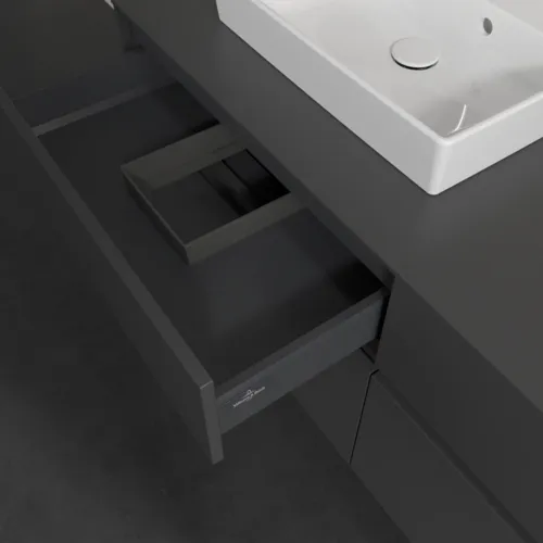 VILLEROY BOCH Toaletní skříňka Collaro, 4 výsuvy, 1400 x 548 x 500 mm, grafitová / grafitová #C07400VR, obrázek 7