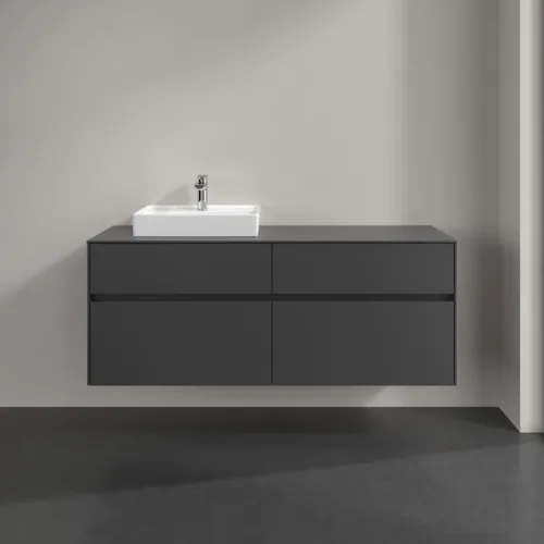 VILLEROY BOCH Toaletní skříňka Collaro, 4 výsuvy, 1400 x 548 x 500 mm, grafitová / grafitová #C07400VR, obrázek 3