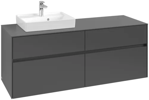 VILLEROY BOCH Toaletní skříňka Collaro, 4 výsuvy, 1400 x 548 x 500 mm, grafitová / grafitová #C07400VR