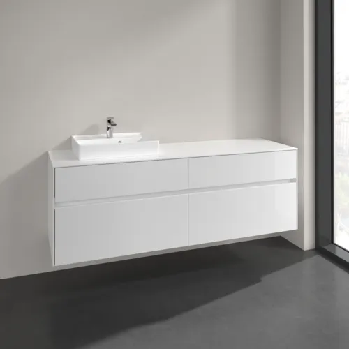 VILLEROY BOCH Toaletní skříňka Collaro, 4 výsuvy, 1600 x 548 x 500 mm, lesklá bílá / lesklá bílá #C07800DH, obrázek 2