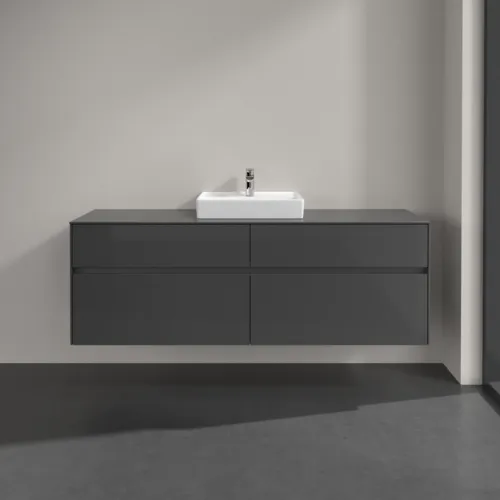 VILLEROY BOCH Toaletní skříňka Collaro, s osvětlením, 4 výsuvy, 1600 x 548 x 500 mm, lesklá šedá / lesklá šedá #C077B0FP, obrázek 3