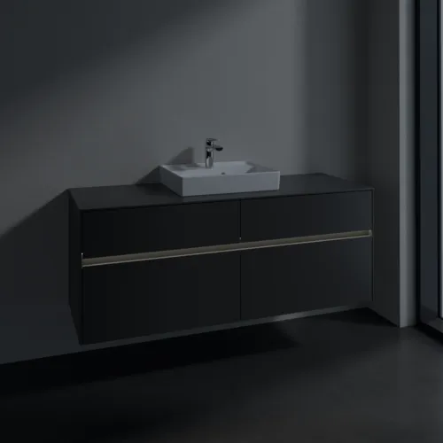 VILLEROY BOCH Collaro toaletní skříňka, s osvětlením, 4 výsuvy, 1400 x 548 x 500 mm, Grafit / Grafit #C073B0VR, obrázek 5