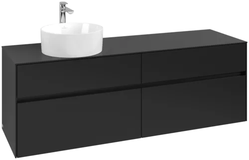 VILLEROY BOCH Toaletní skříňka Collaro, s osvětlením, 4 výsuvy, 1600 x 548 x 500 mm, Volcano Black / Volcano Black #C050B0VL